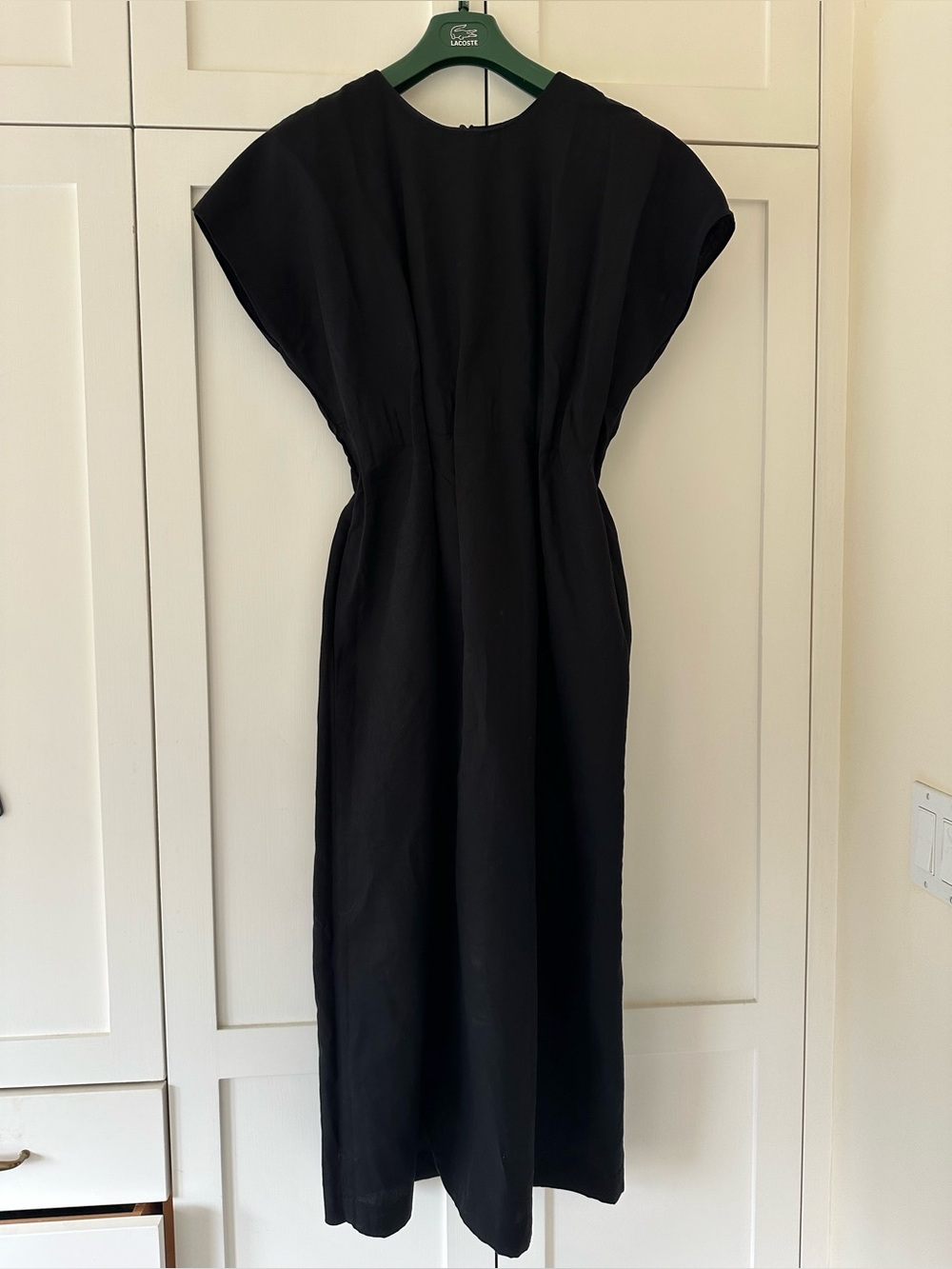 ZARA ZW COLLECTION LINEN PLEATED MIDI DRESS POCKETS MEDIUM - Picture 6 of 10